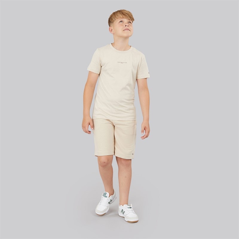 Tommy Hilfiger Boys Essential T-Shirt And Shorts Set Classic Beige - Image 4