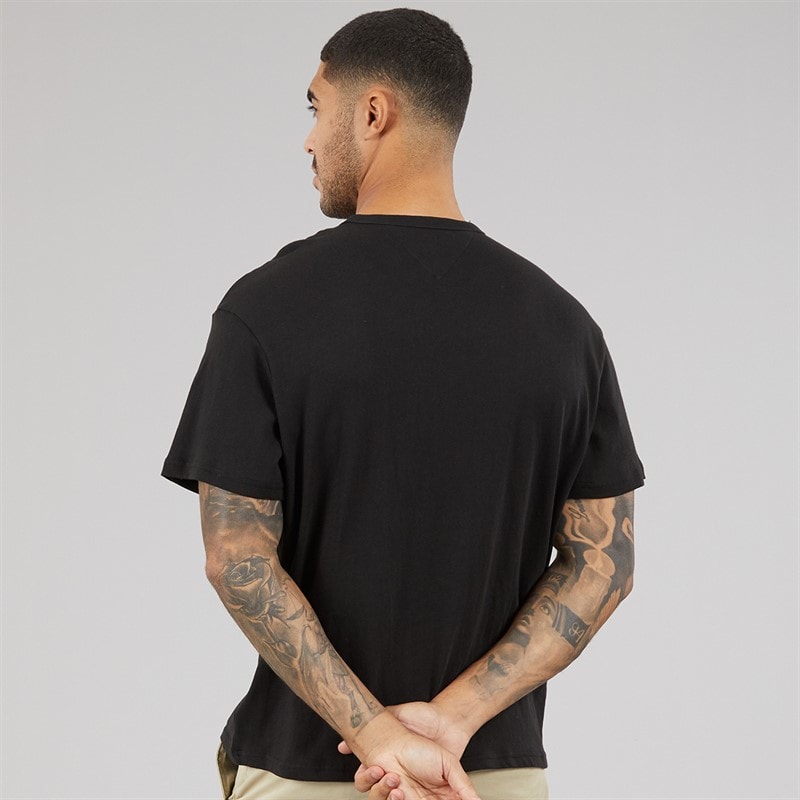 Tommy Hilfiger Mens Relaxed Linear Logo T-Shirt Black - Image 2