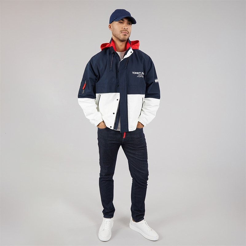 Tommy Hilfiger Mens Colorblock Windbreaker Jacket Dark Night Navy/Multi - Image 4