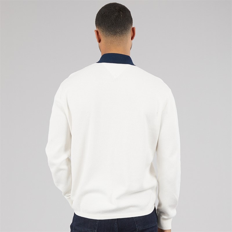 Tommy Hilfiger Mens Reg Woven Rugby Shirt Ancient White - Image 2