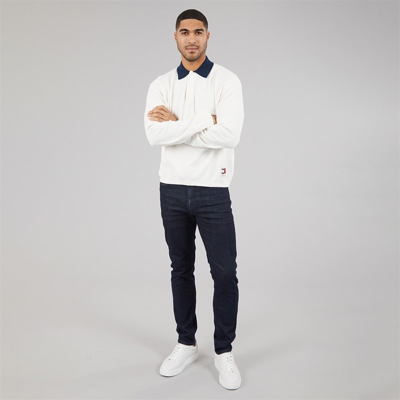 Tommy Hilfiger Mens Reg Woven Rugby Shirt Ancient White - Image 4