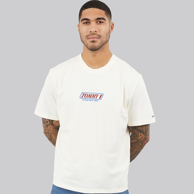 Tommy Hilfiger Mens 90s Vintage LA T-Shirt Ancient White