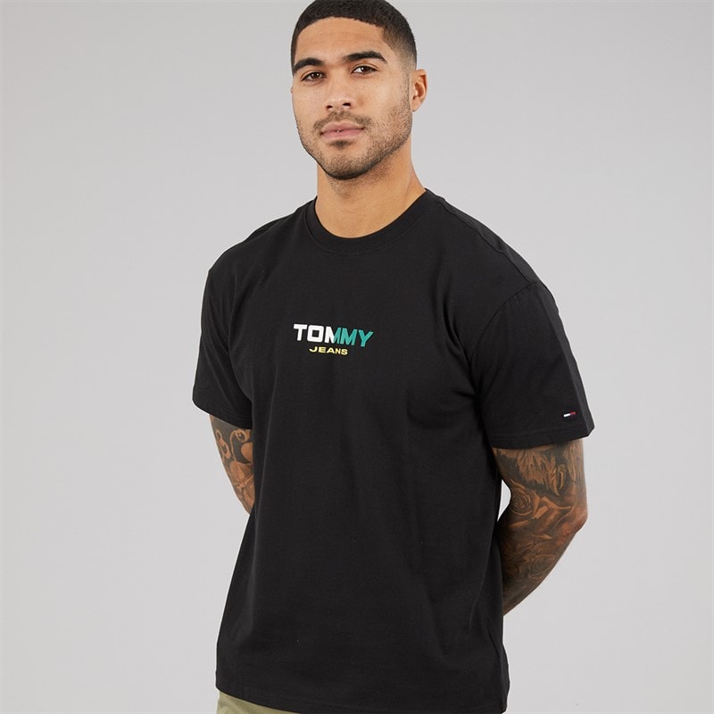 Tommy Hilfiger Mens Relaxed LA Back Print T-Shirt Black - Image 2