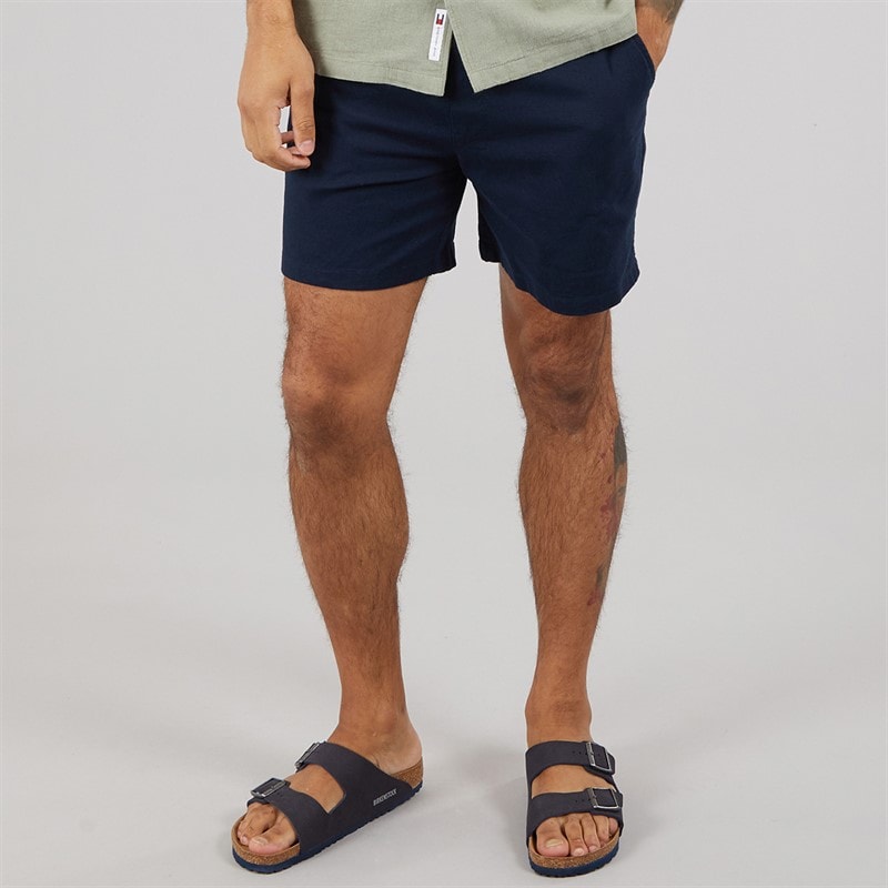 Tommy Hilfiger Mens Linen Blend Shorts Dark Night Navy - Image 1