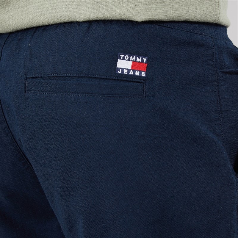 Tommy Hilfiger Mens Linen Blend Shorts Dark Night Navy - Image 3