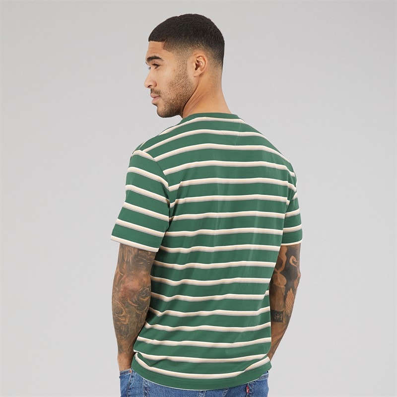 Tommy Hilfiger Mens Relaxed Stripe T-Shirt Shadow Pine Stripe - Image 2