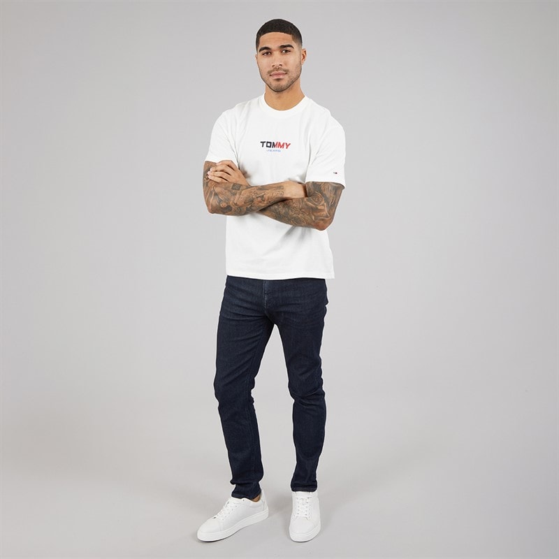 Tommy Hilfiger Mens Relaxed LA Back Print T-Shirt Ecru - Image 4