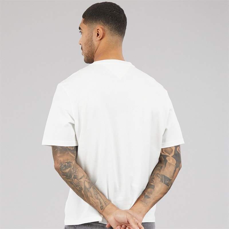 Tommy Hilfiger Mens 90s TJ Block T-Shirt Ecru - Image 2