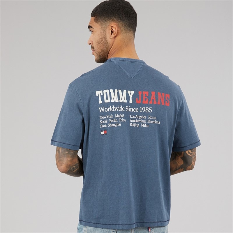 Tommy Hilfiger Mens 90s Waving Flag T-Shirt Dark Night Navy - Image 3