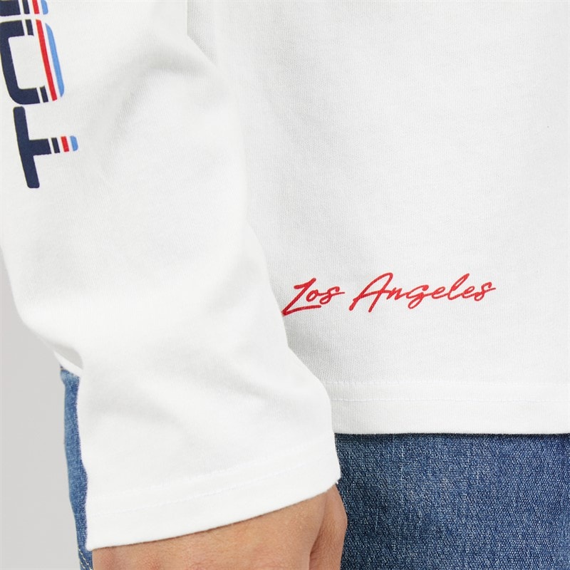 Tommy Hilfiger Mens Relaxed LA Long Sleeve T-Shirt Ecru - Image 3
