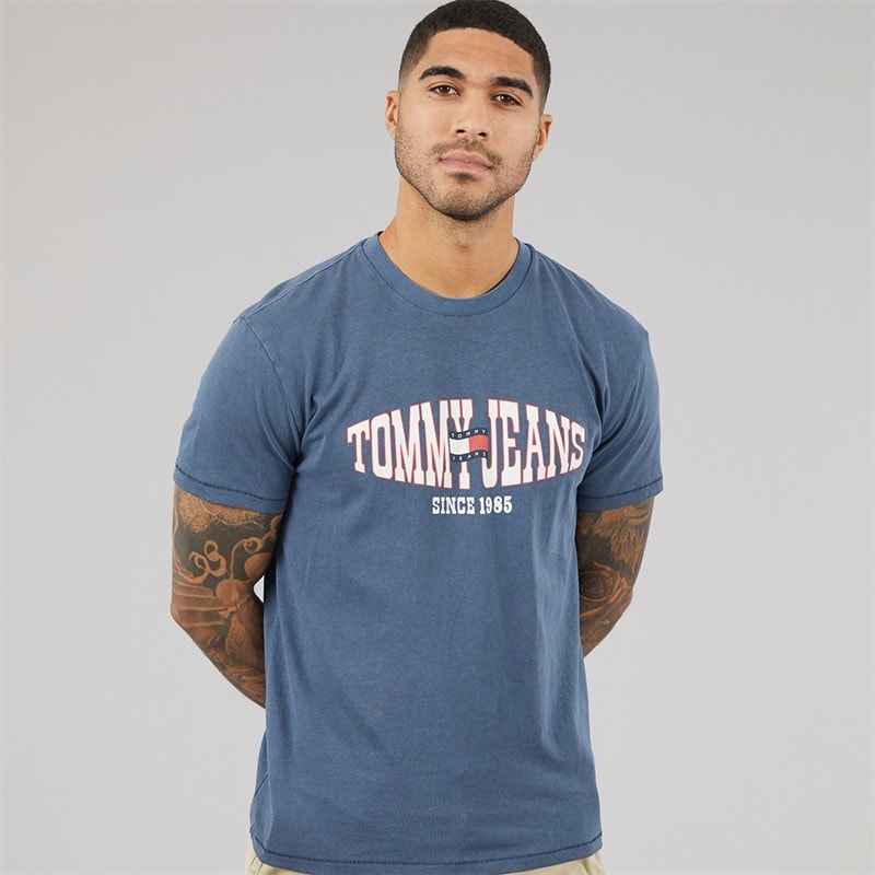 Tommy Hilfiger Mens Reg LA Waving Flag T-Shirt Dark Night Navy