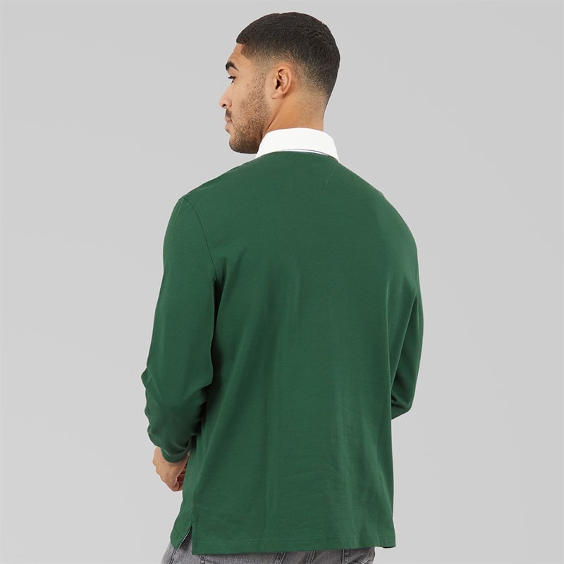 Tommy Hilfiger Mens Relaxed Badge Rugby Shirt Shadow Pine - Image 2