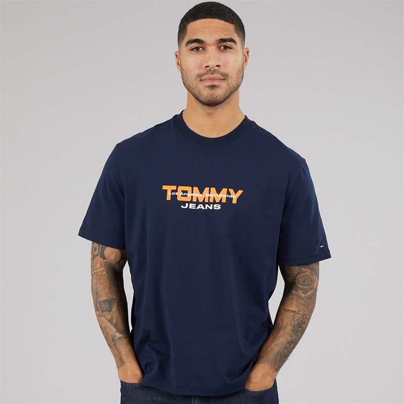 Tommy Hilfiger Mens 90S TJ Block T-Shirt Dark Night Navy
