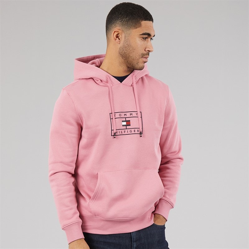 Tommy Hilfiger Mens Hoodie Pink - Image 3