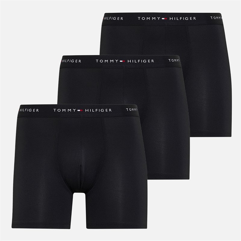Tommy Hilfiger Mens Three Pack Boxer Briefs Black/Black/Black