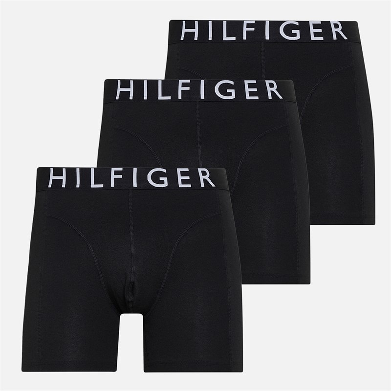 Tommy Hilfiger Mens Three Pack Boxer Briefs Black/Black/Black