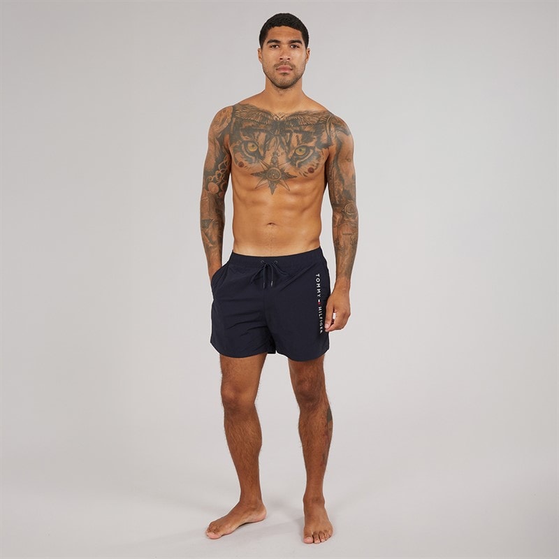 Tommy Hilfiger Mens Drawstring Swim Shorts Desert Sky - Image 4
