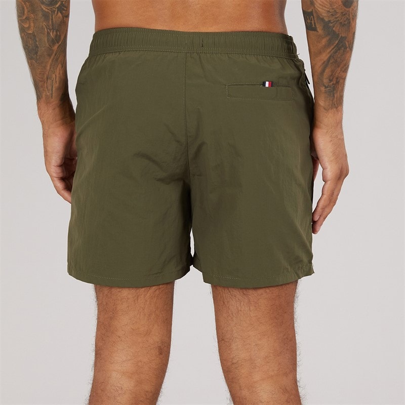 Tommy Hilfiger Mens Drawstring Swim Shorts Army Green - Image 2