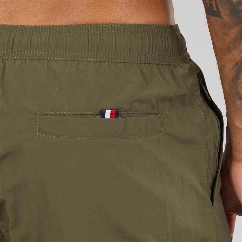 Tommy Hilfiger Mens Drawstring Swim Shorts Army Green - Image 3