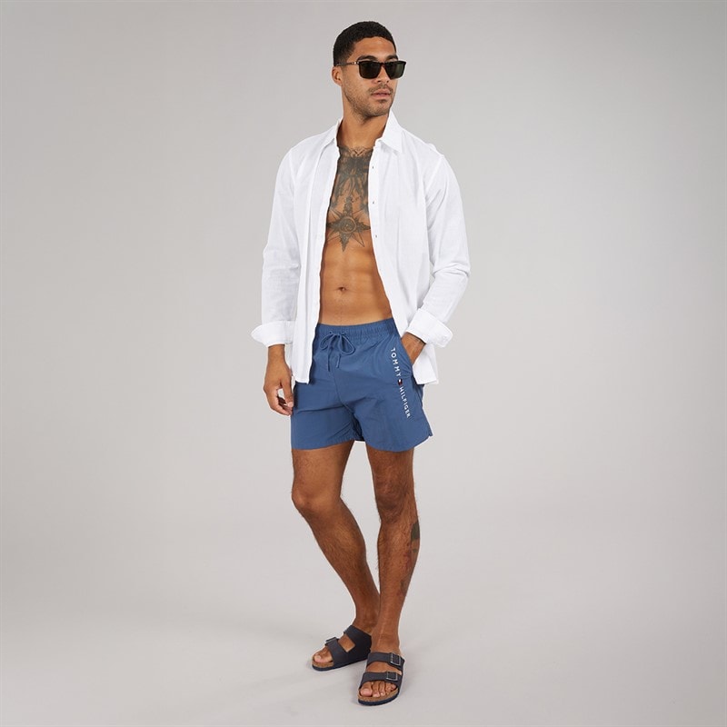 Tommy Hilfiger Mens Drawstring Swim Shorts Aegean Sea - Image 4