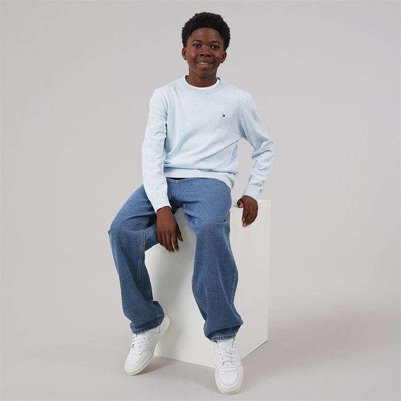 Tommy Hilfiger Boys Crew Neck Sweatshirt Sweet Blue Htr - Image 4