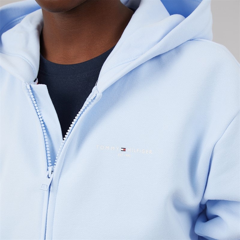 Tommy Hilfiger Kids Mini Corp Zip Through Hoodie Sweet Blue - Image 4