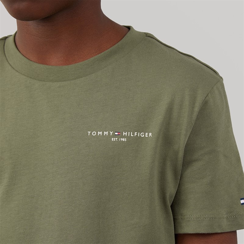 Tommy Hilfiger Boys Mini Corp T-Shirt Battle Green - Image 3