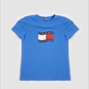 Tommy Hilfiger Boys Wavy Flag T-Shirt Empire Blue