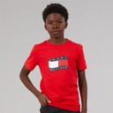 Tommy Hilfiger Boys Wavy Flag T-Shirt Rapid Red
