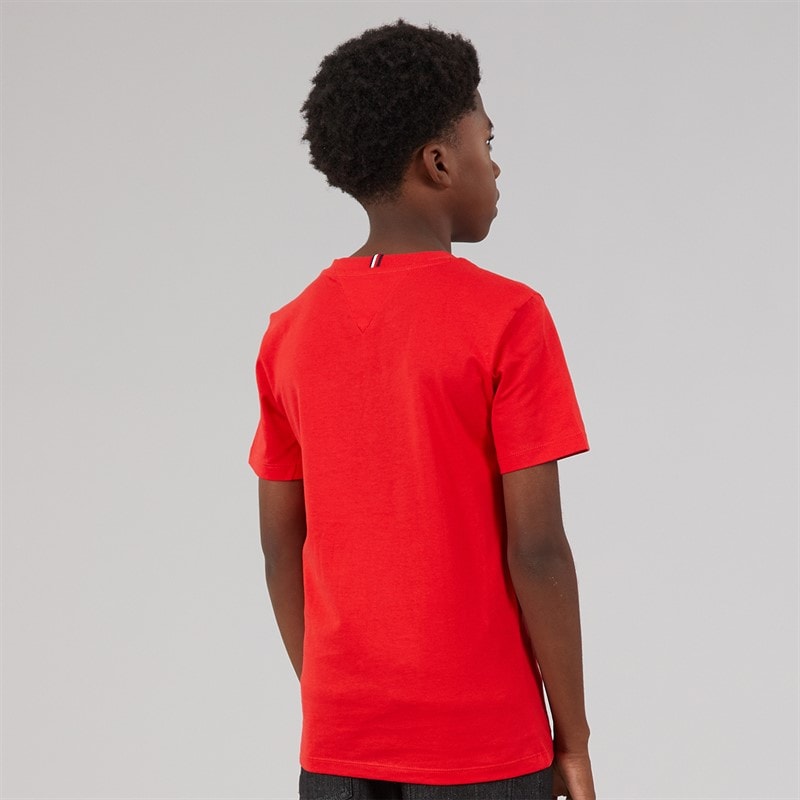 Tommy Hilfiger Boys Wavy Flag T-Shirt Rapid Red - Image 2