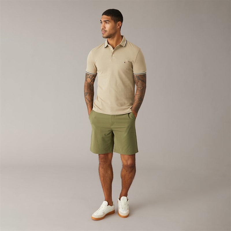 Tommy Hilfiger Mens Tipped Slim Fit Seas Polo Shirt Keystone - Image 4