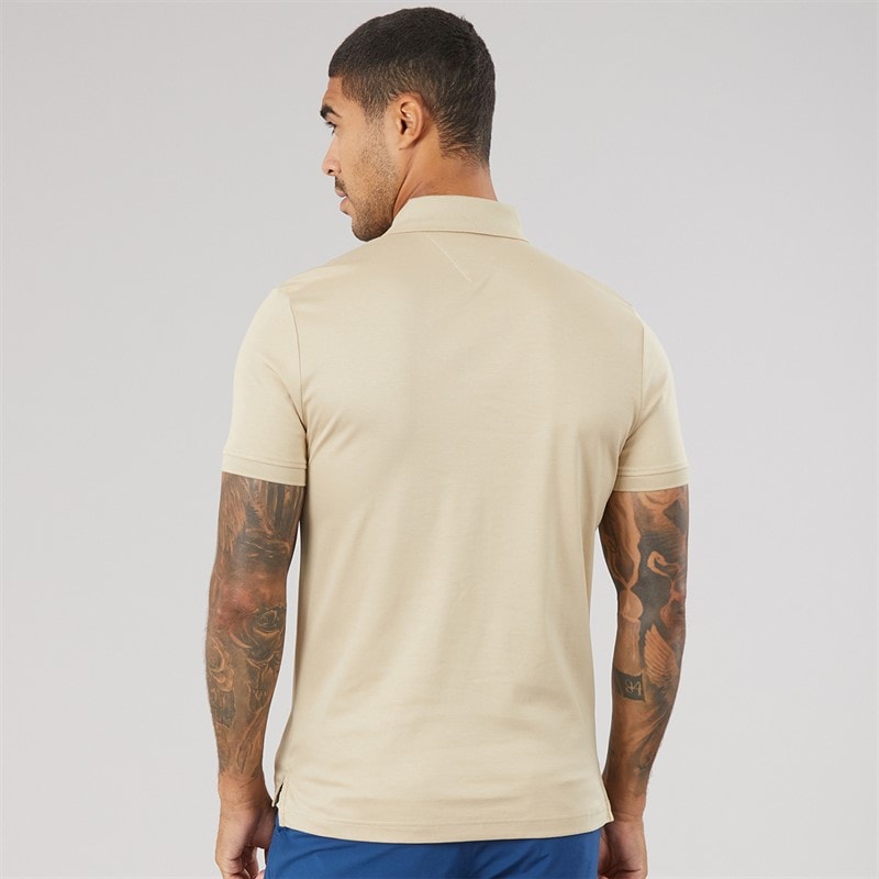 Tommy Hilfiger Mens Interlock Zip Regular Polo Shirt Sandalwood - Image 2