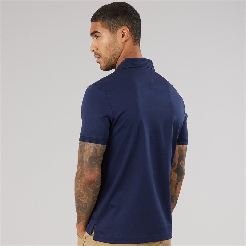 Tommy Hilfiger Mens Collar Intrest Polo Shirt Carbon Navy - Image 2