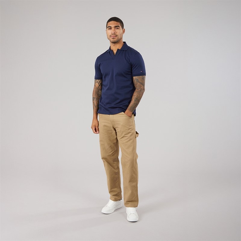 Tommy Hilfiger Mens Collar Intrest Polo Shirt Carbon Navy - Image 4