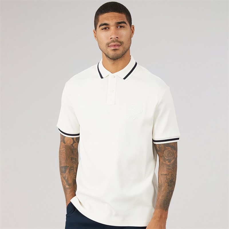 Tommy Hilfiger Mens TH Script Classic Fit Polo Shirt Ivory Petal - Image 3