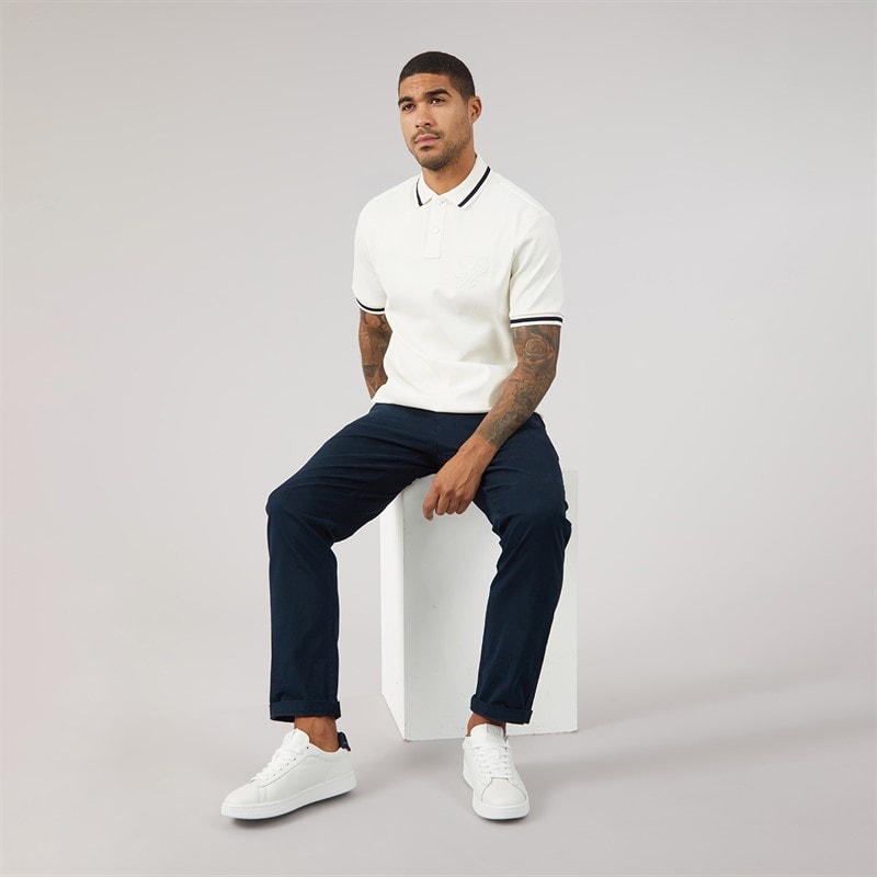 Tommy Hilfiger Mens TH Script Classic Fit Polo Shirt Ivory Petal - Image 4