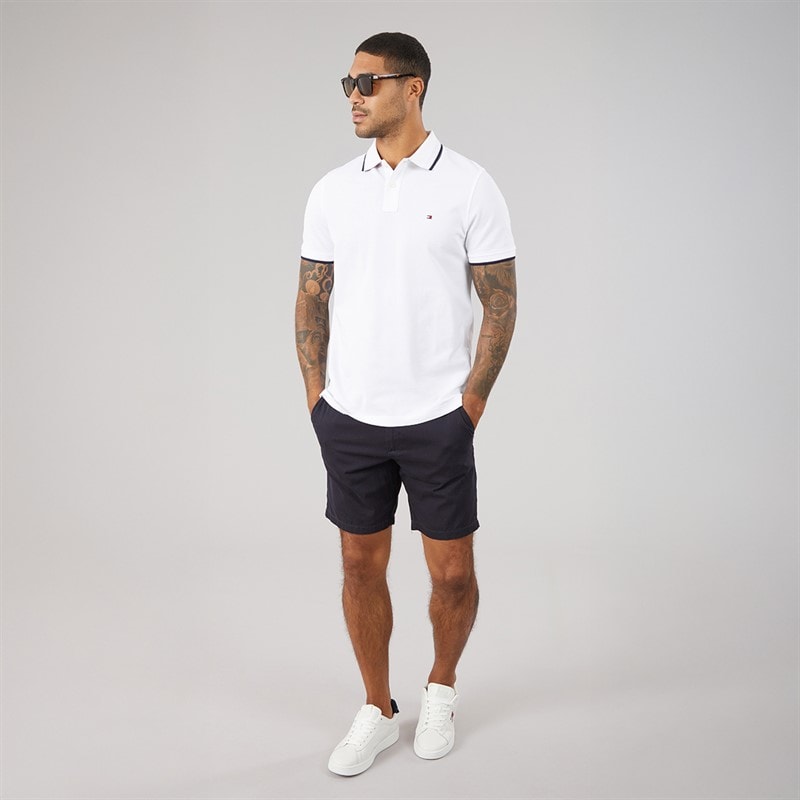Tommy Hilfiger Mens Pique Undercollar Polo Shirt White - Image 4