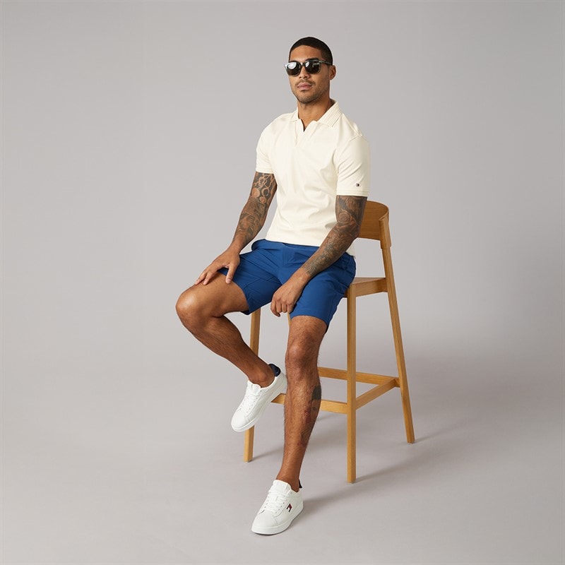 Tommy Hilfiger Mens Collar Intrest Polo Shirt Ivory Petal - Image 4