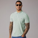 Tommy Hilfiger Mens Cotton Linen Pique Polo Shirt Dark Artichoke/White