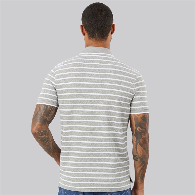 Tommy Hilfiger Mens Cotton Linen Pique Polo Shirt Dark Artichoke/White - Image 2