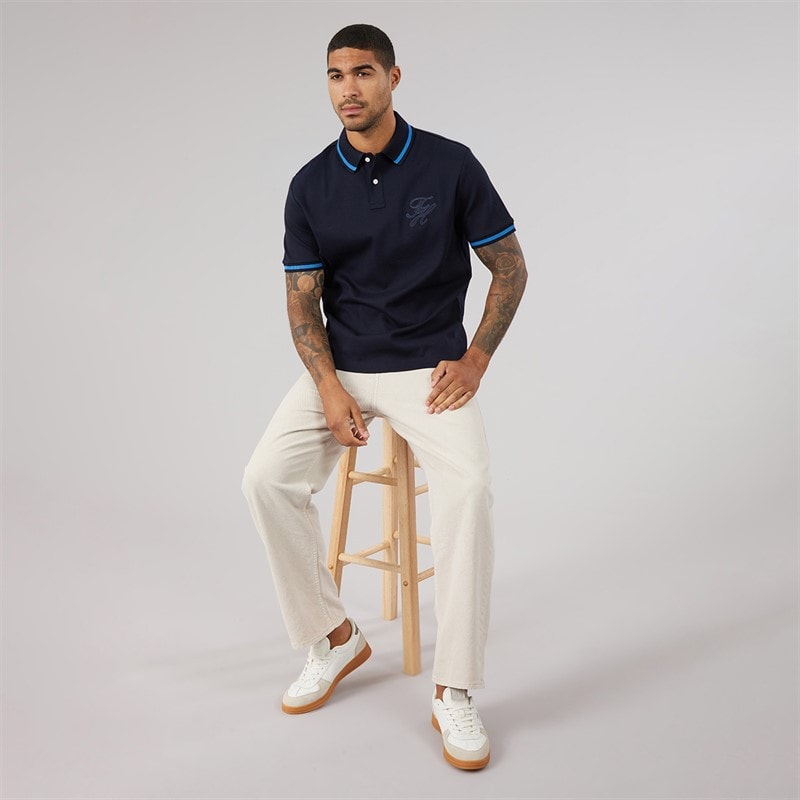 Tommy Hilfiger Mens TH Script Classic Fit Polo Shirt Desert Sky - Image 4