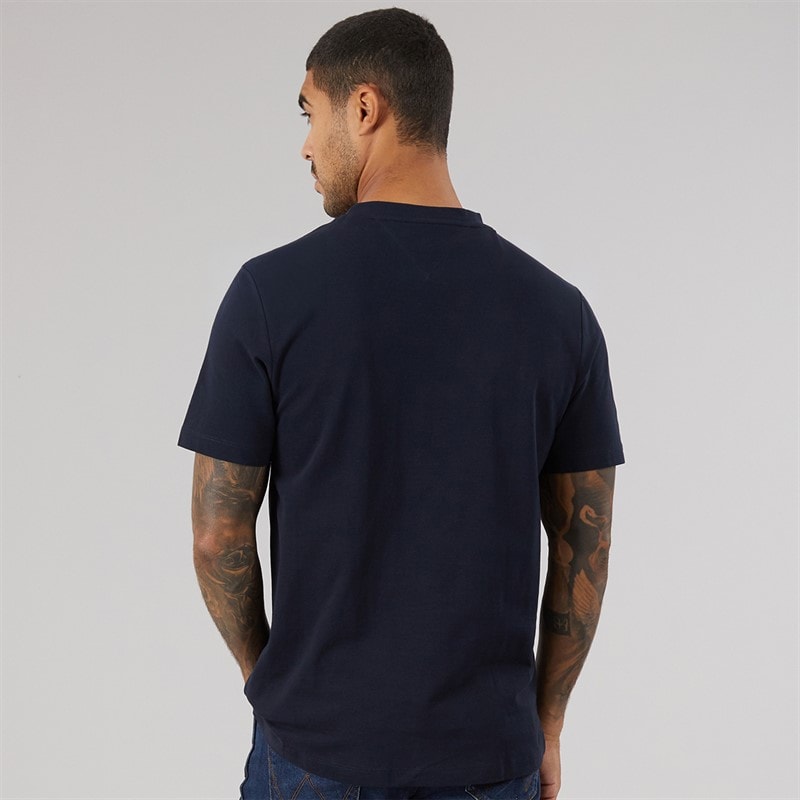 Tommy Hilfiger Mens Global Stripe Pique T-Shirt Desert Sky - Image 2