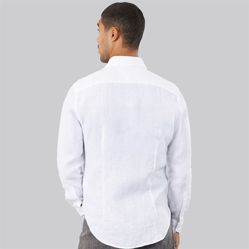 Tommy Hilfiger Mens DC Linen Long Sleeve Shirt Optic White - Image 2