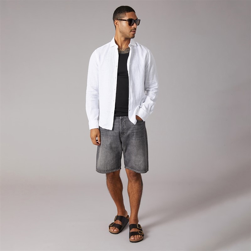 Tommy Hilfiger Mens DC Linen Long Sleeve Shirt Optic White - Image 4