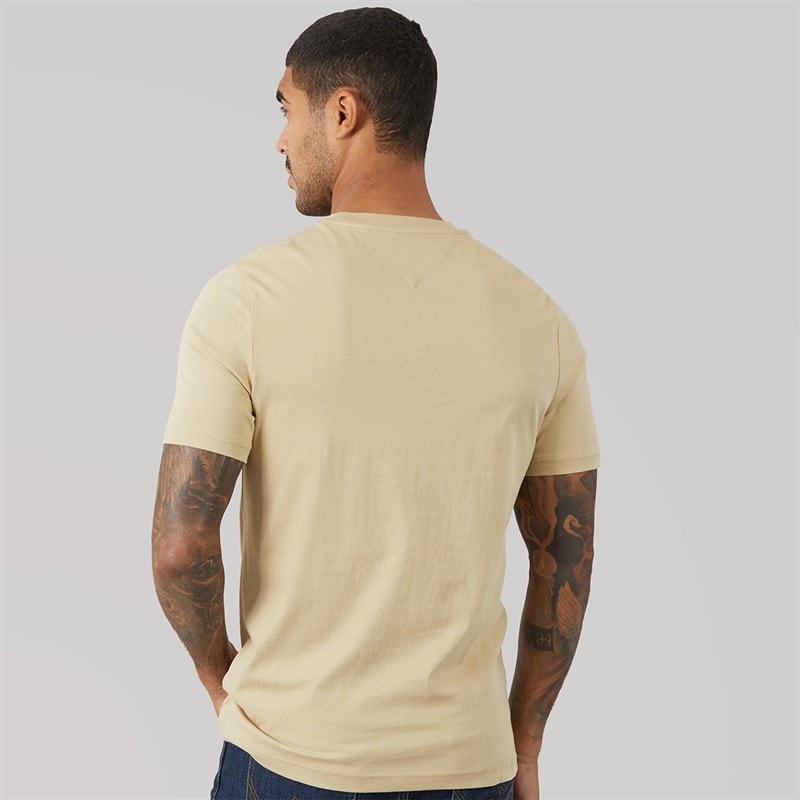 Tommy Hilfiger Mens Brand Love Text Box T-Shirt Sandalwood - Image 2