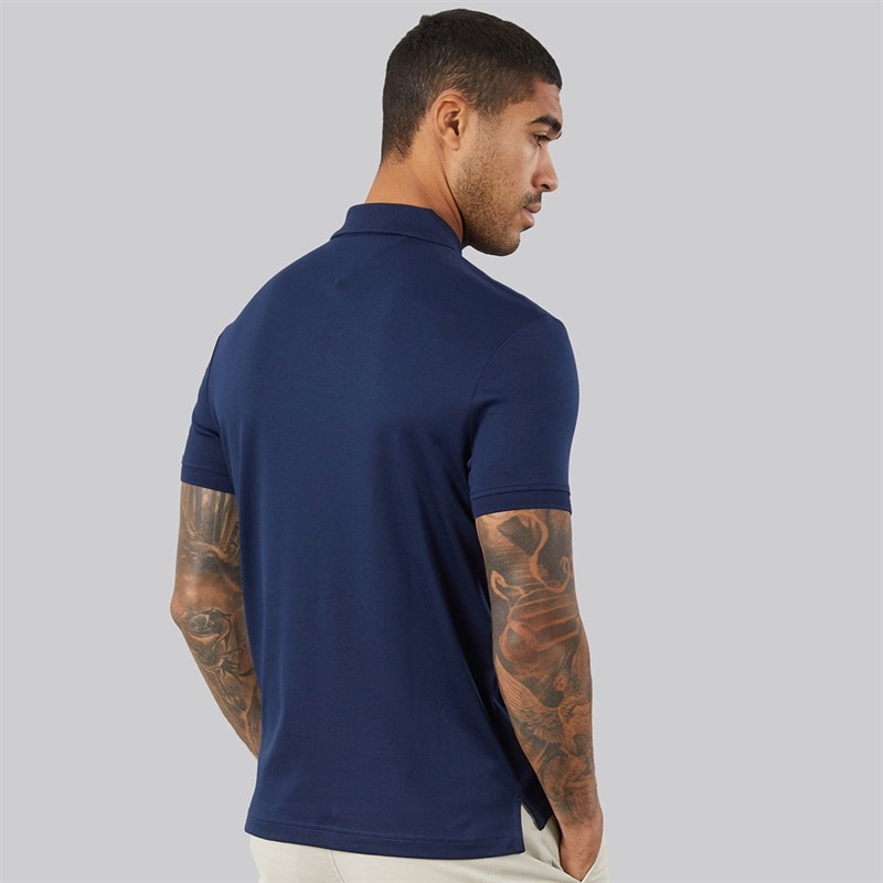 Tommy Hilfiger Mens Interlock Zip Reg Polo Shirt Carbon Navy - Image 2