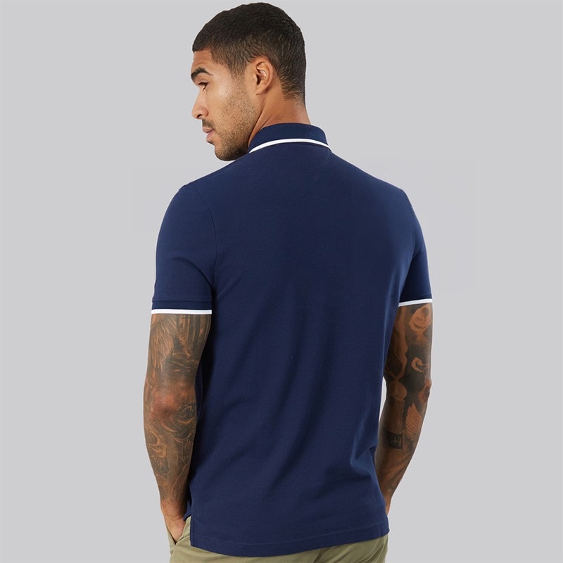 Tommy Hilfiger Mens Pique Undercollar Polo Shirt Carbon Navy - Image 2