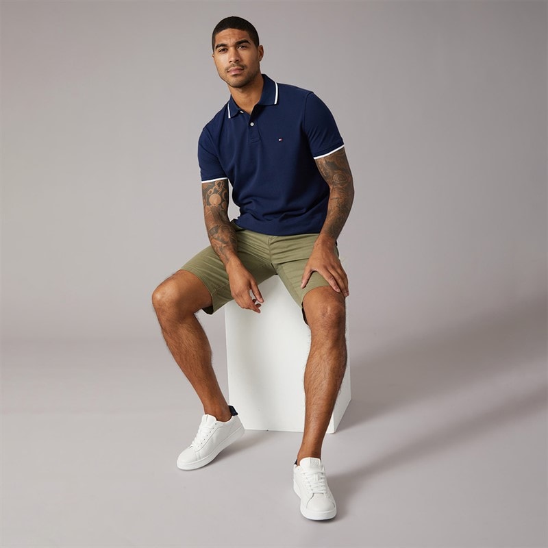 Tommy Hilfiger Mens Pique Undercollar Polo Shirt Carbon Navy - Image 4