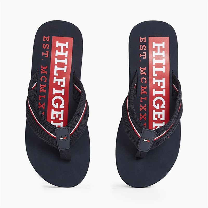 Tommy Hilfiger Mens Corporate Flip Flops Desert Sky - Image 5