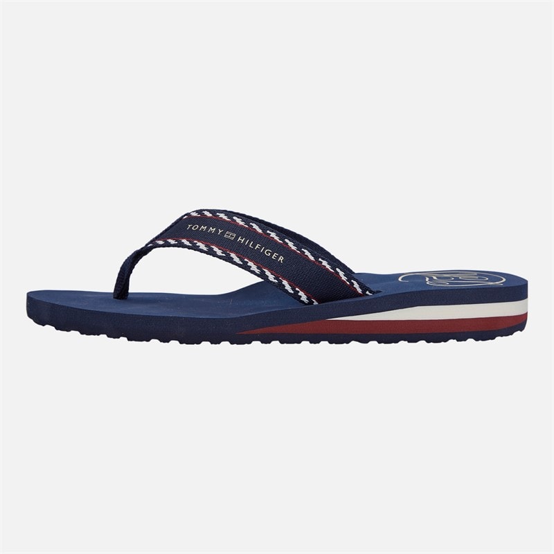 Tommy Hilfiger Womens Webbing Flip Flops Space Blue - Image 2